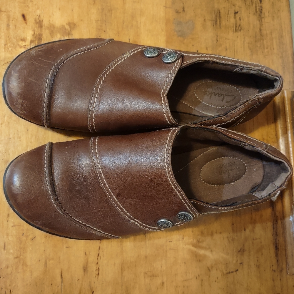 Clarks Bendable Brown Leather Loafers